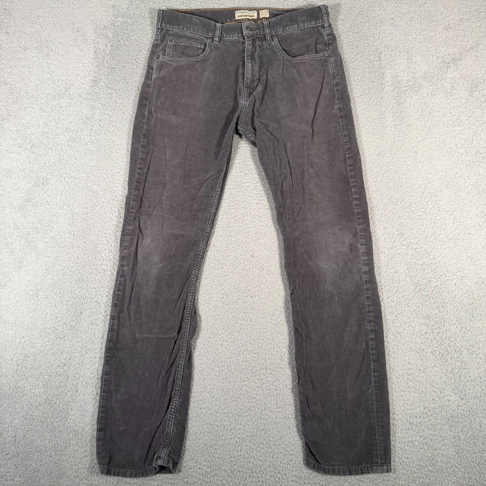 Patagonia Pants Mens 31x32 (Fit 31x30) Gray Faded Straight Fit Cords Corduroy